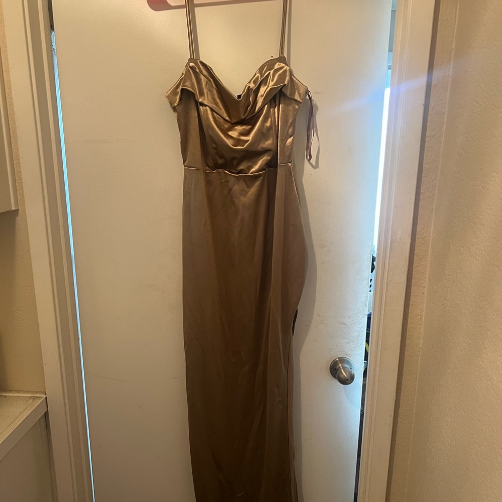 Champagne gold long formal Windsor dress